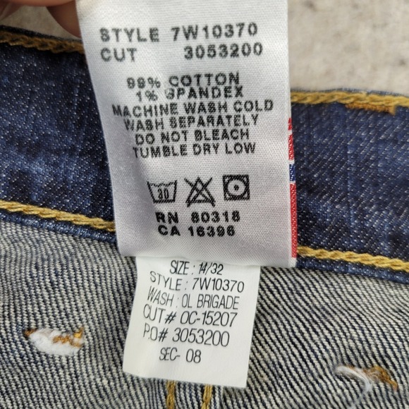 Lucky Brand Gene Montesano‎ Jeans Womesn 14/32 Mid-Rise Flare Dark Wash 35x32 - Picture 4 of 12